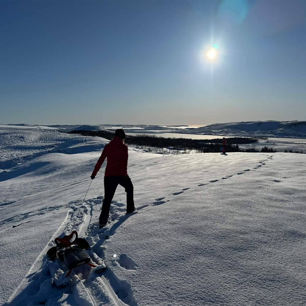 Snow sledding