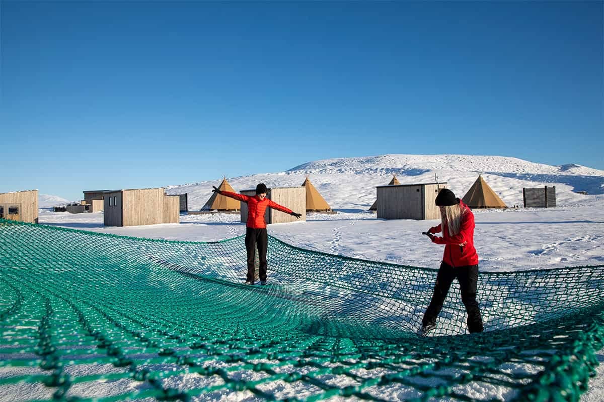 Sörla's giant hammock in the winter