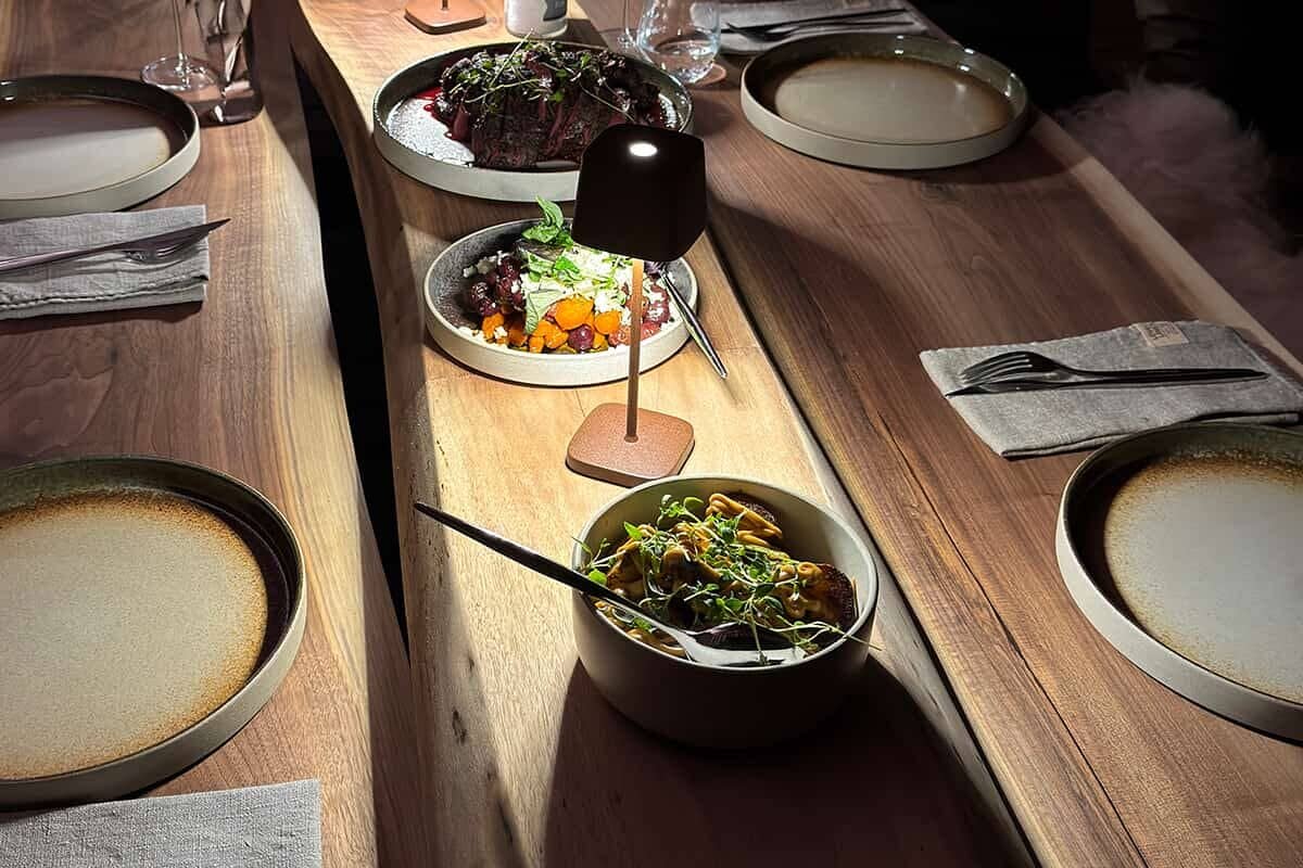Meals prepared by the on-site chef