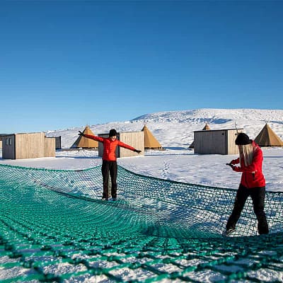 Sörla's giant hammock in the winter