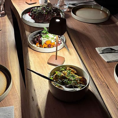 Meals prepared by the on-site chef