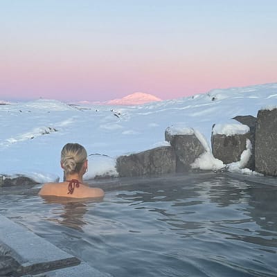 Hot baths at Sorla Camp in the winter